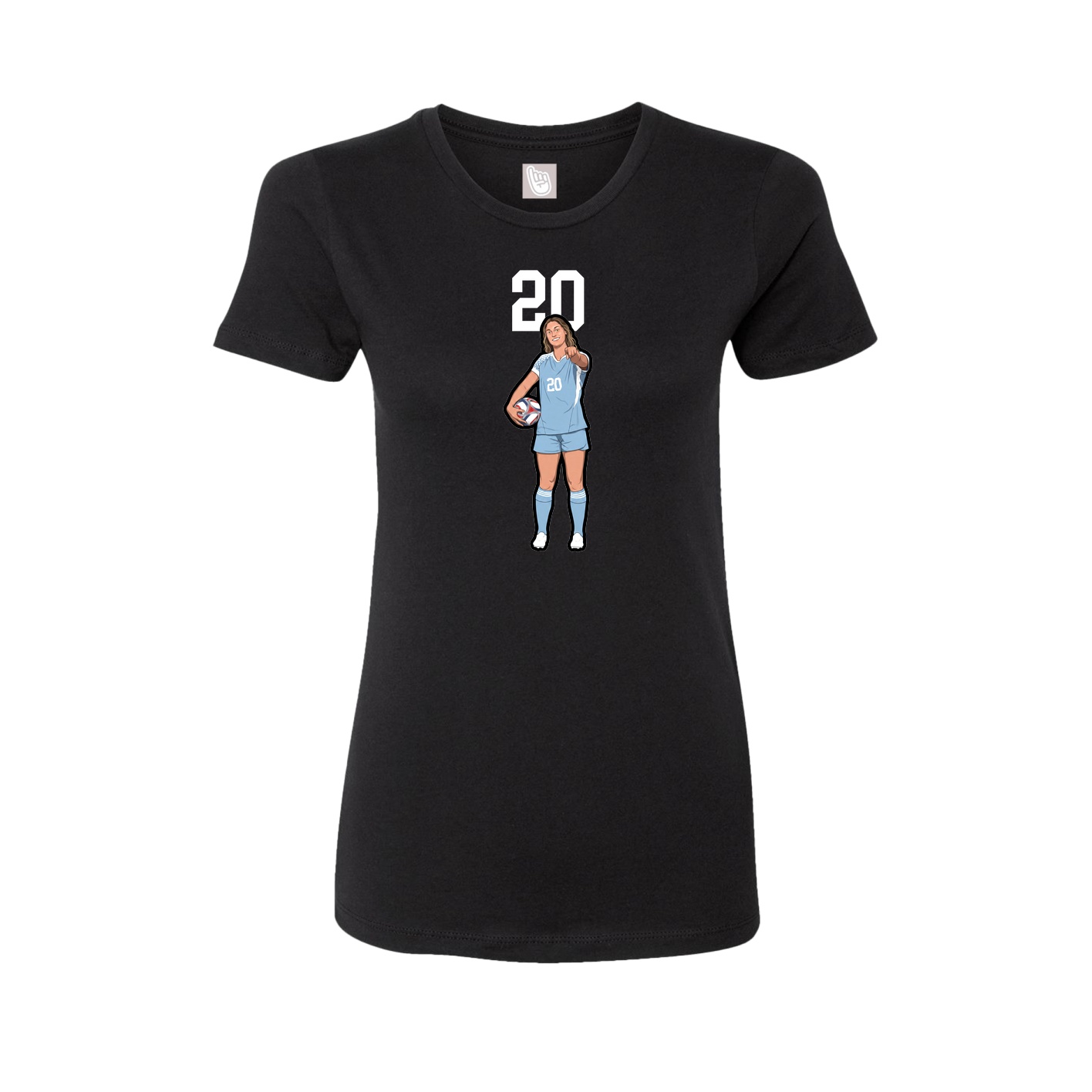Fitted Women's Tee — Number Top in Black