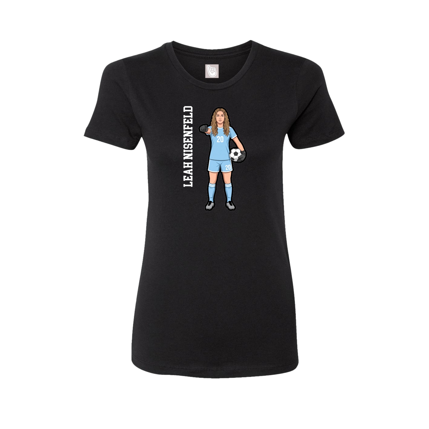 Fitted Women's Tee — Name Vertical in Black