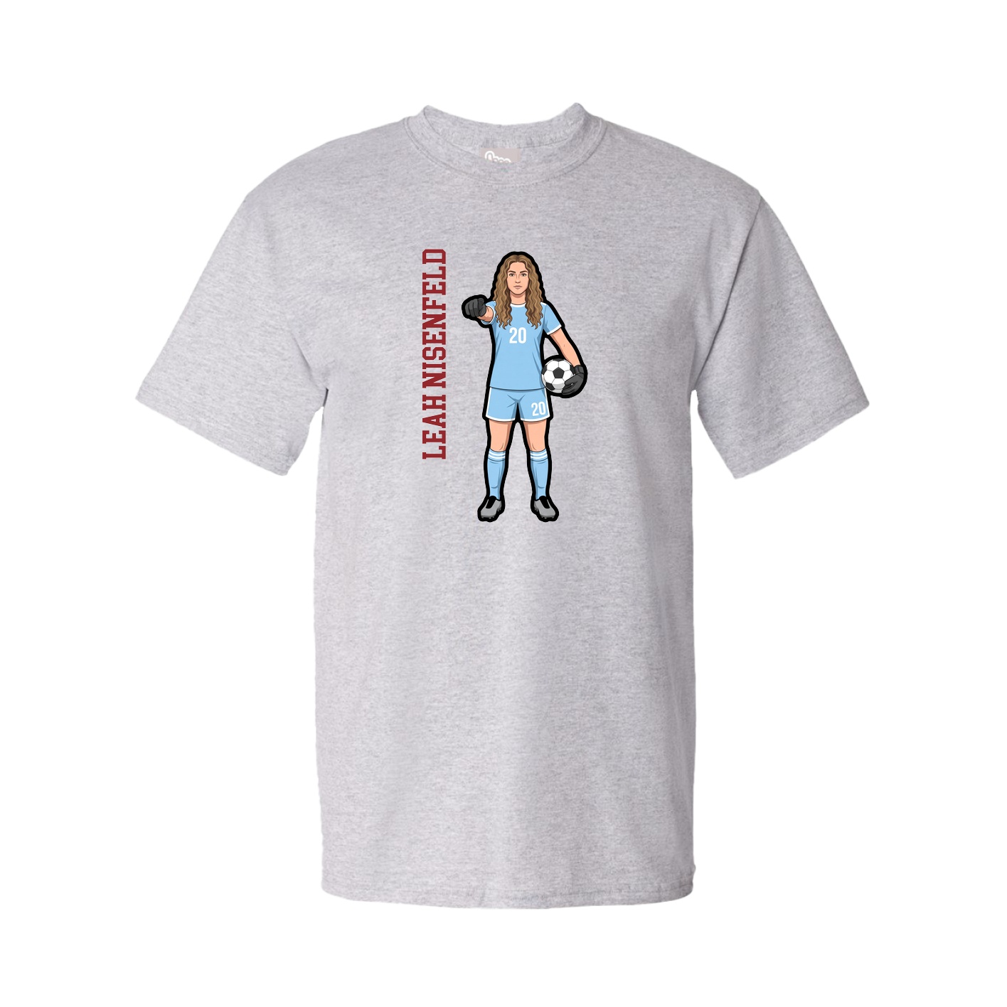 Youth Tee — Name Vertical in Grey