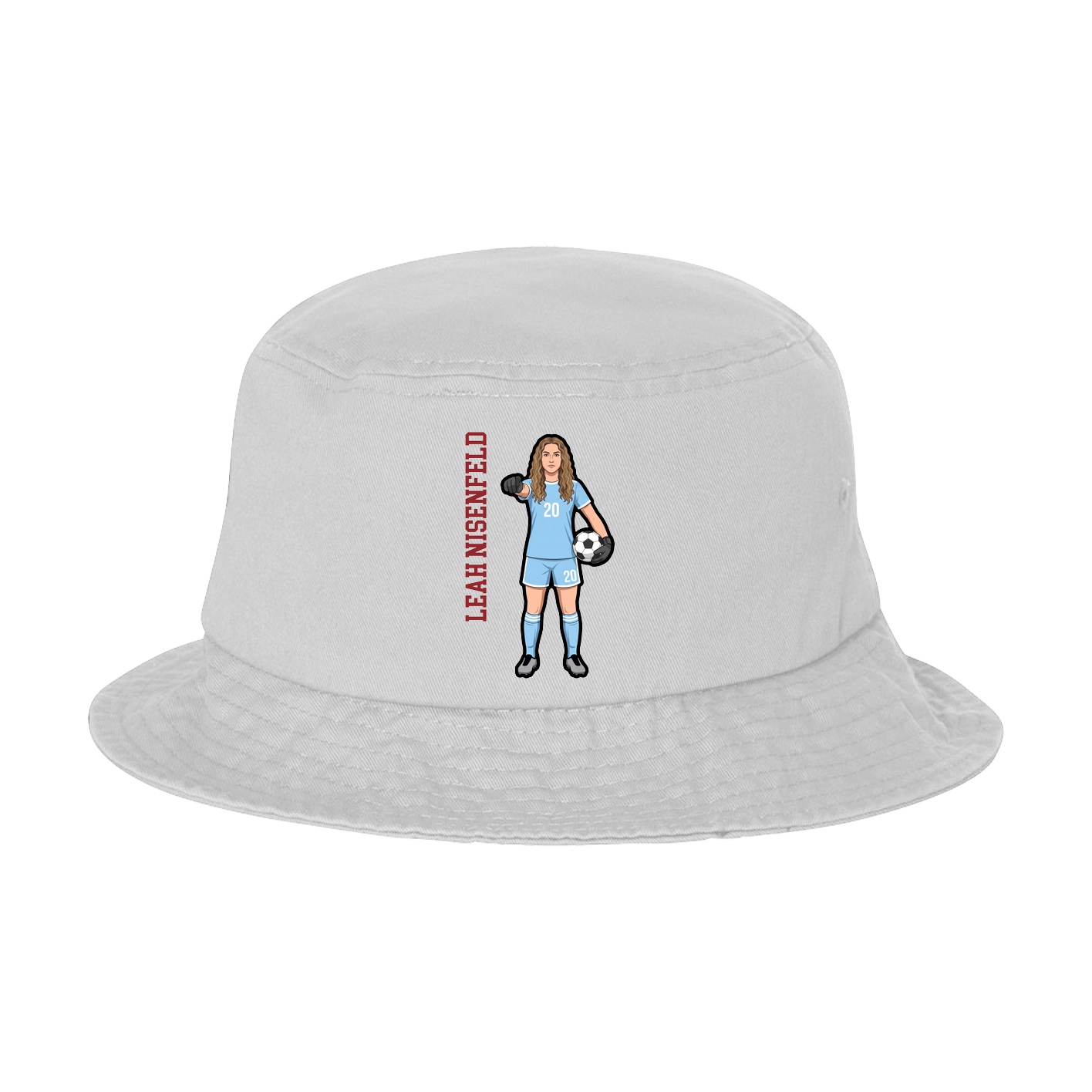Bucket Cap — Name Vertical in White
