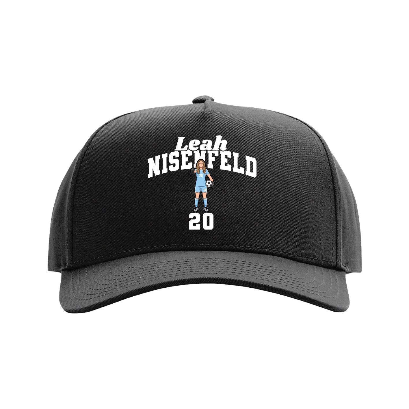 Full Fabric Five-Panel Champ Cap — Signature Arch in Black
