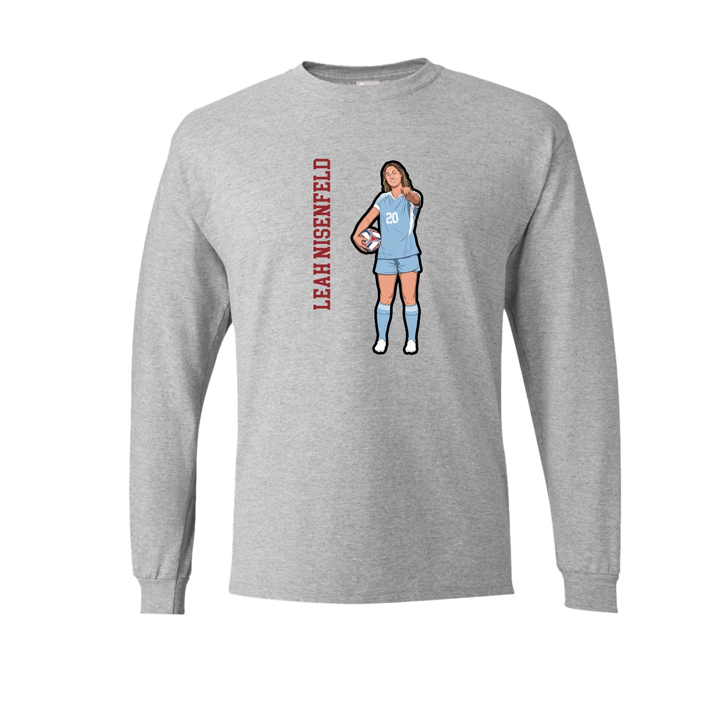 Long Sleeve Tee — Name Vertical in Grey