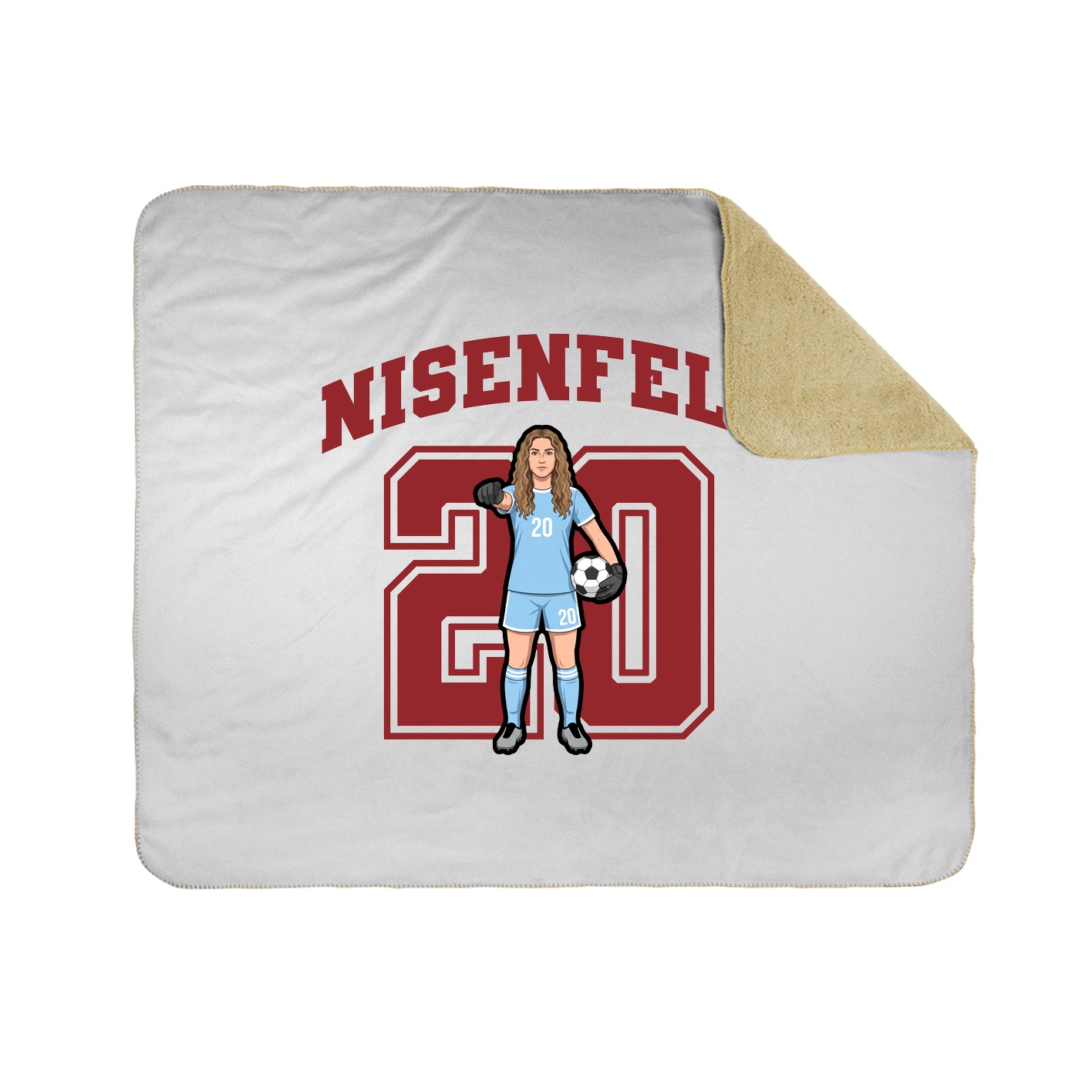 Throw Blanket — Number in White