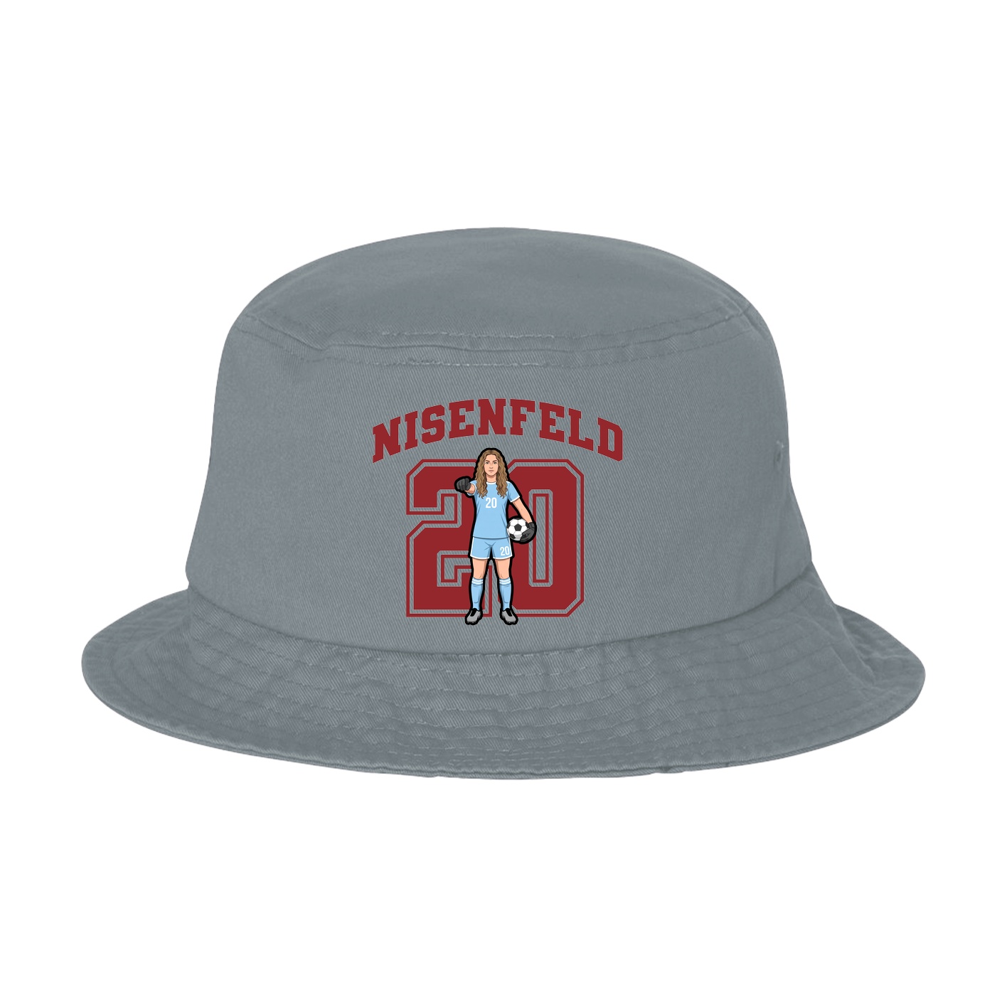 Bucket Cap — Number in Grey