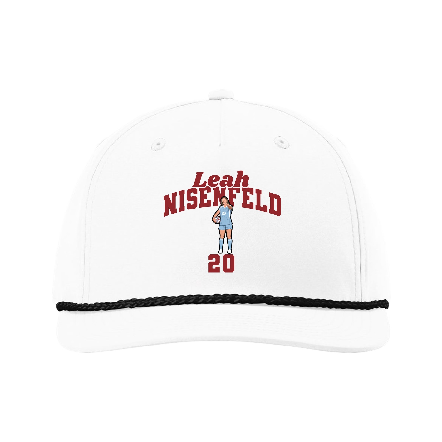 Five-Panel Classic Rope Cap — Signature Arch in White