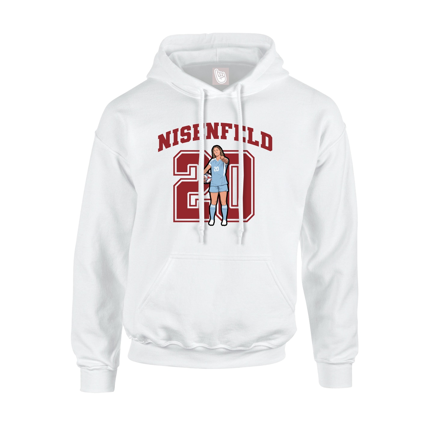 Youth Hoodie — Number in White