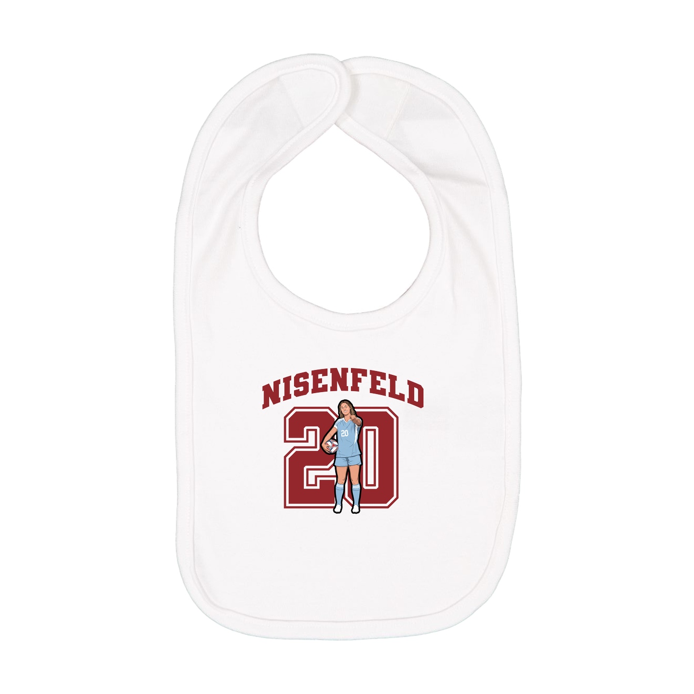 Infant Bib — Number in White