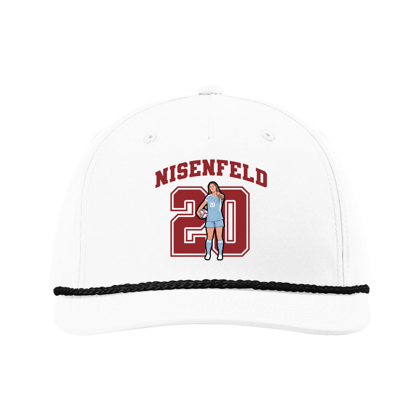 Five-Panel Classic Rope Cap — Number in White