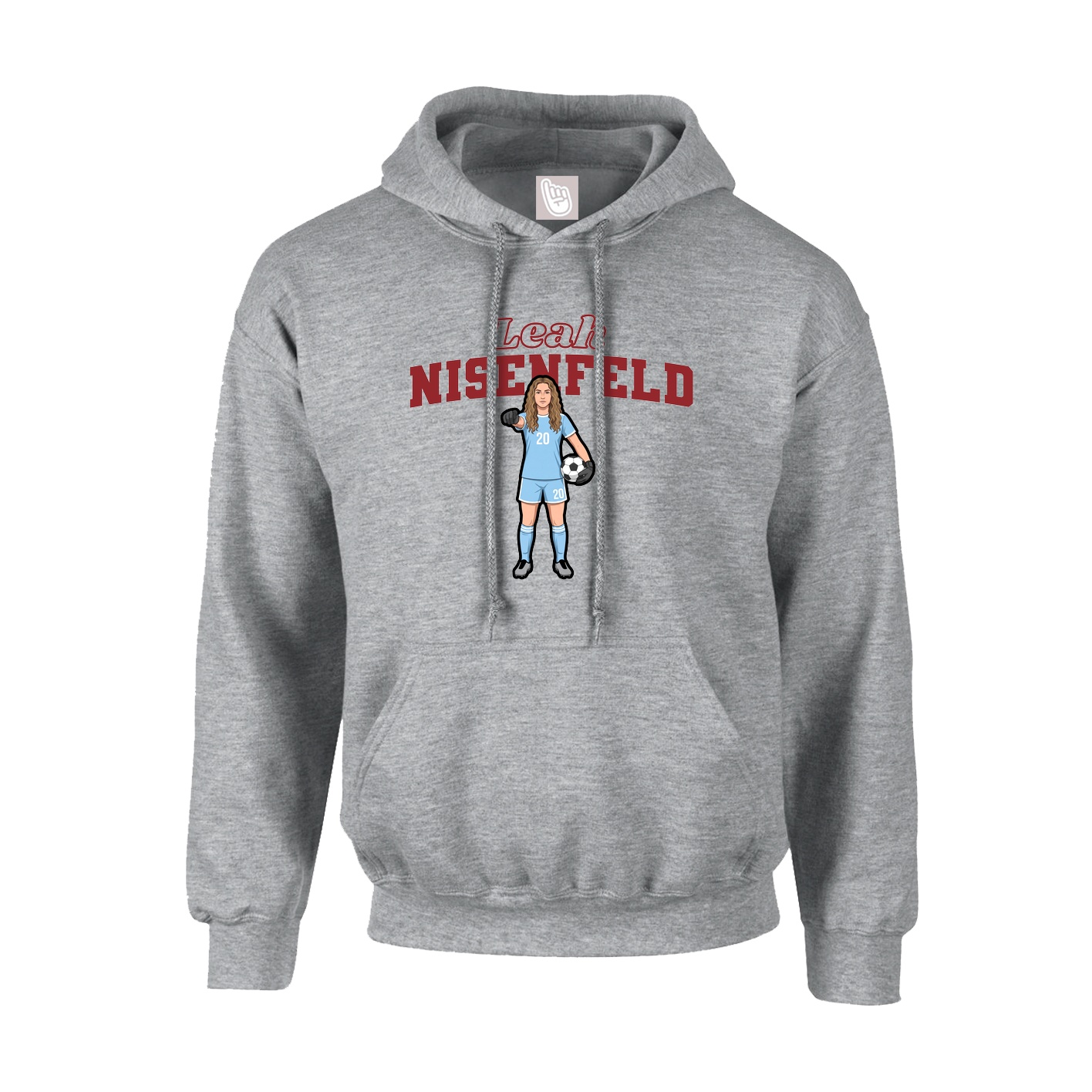 Youth Hoodie — Name Arch in Grey