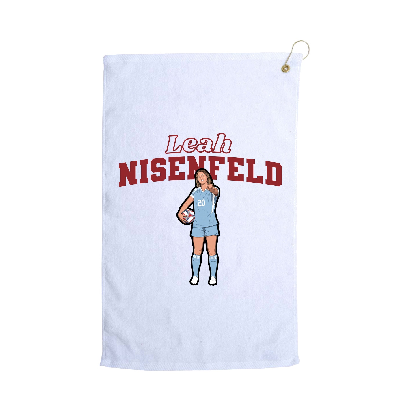 Golf Towel — Name Arch in White