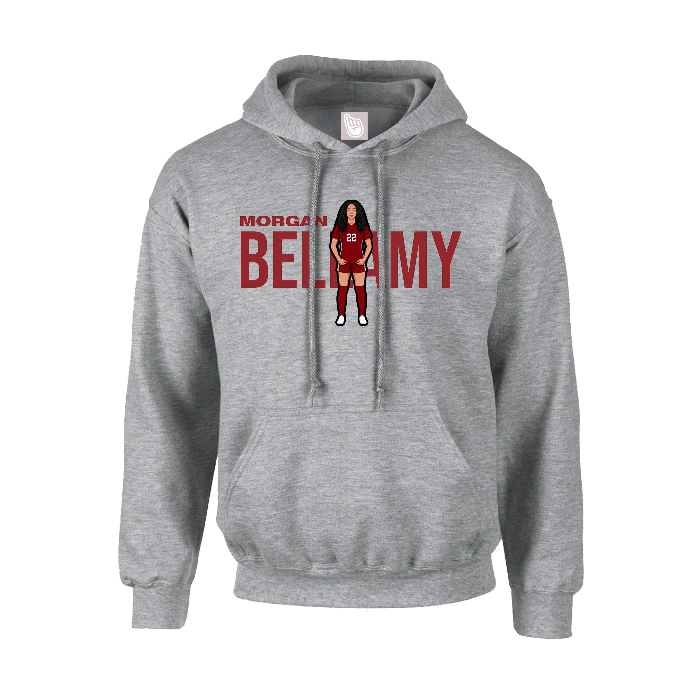 Youth Hoodie — Player Name in Grey