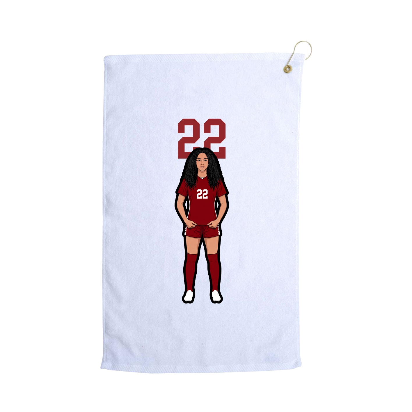Golf Towel — Number Top in White