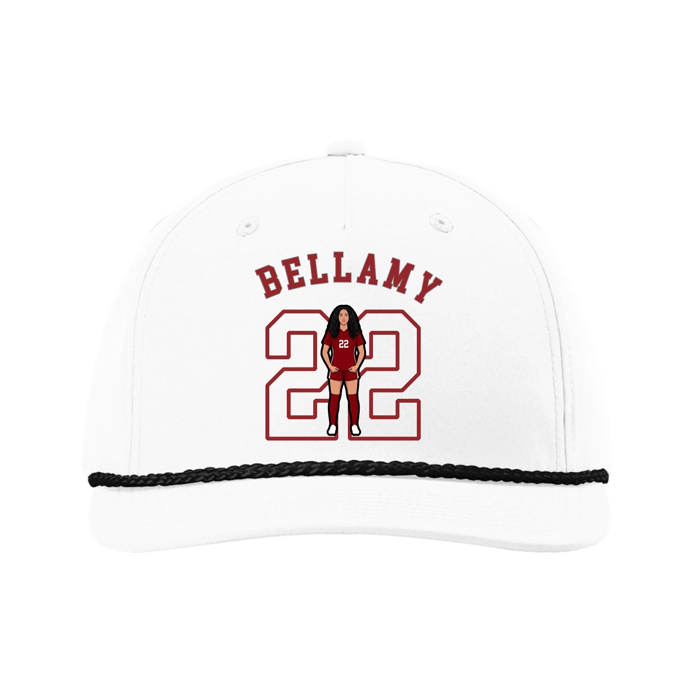 Five-Panel Classic Rope Cap — Shirsey Arch in White