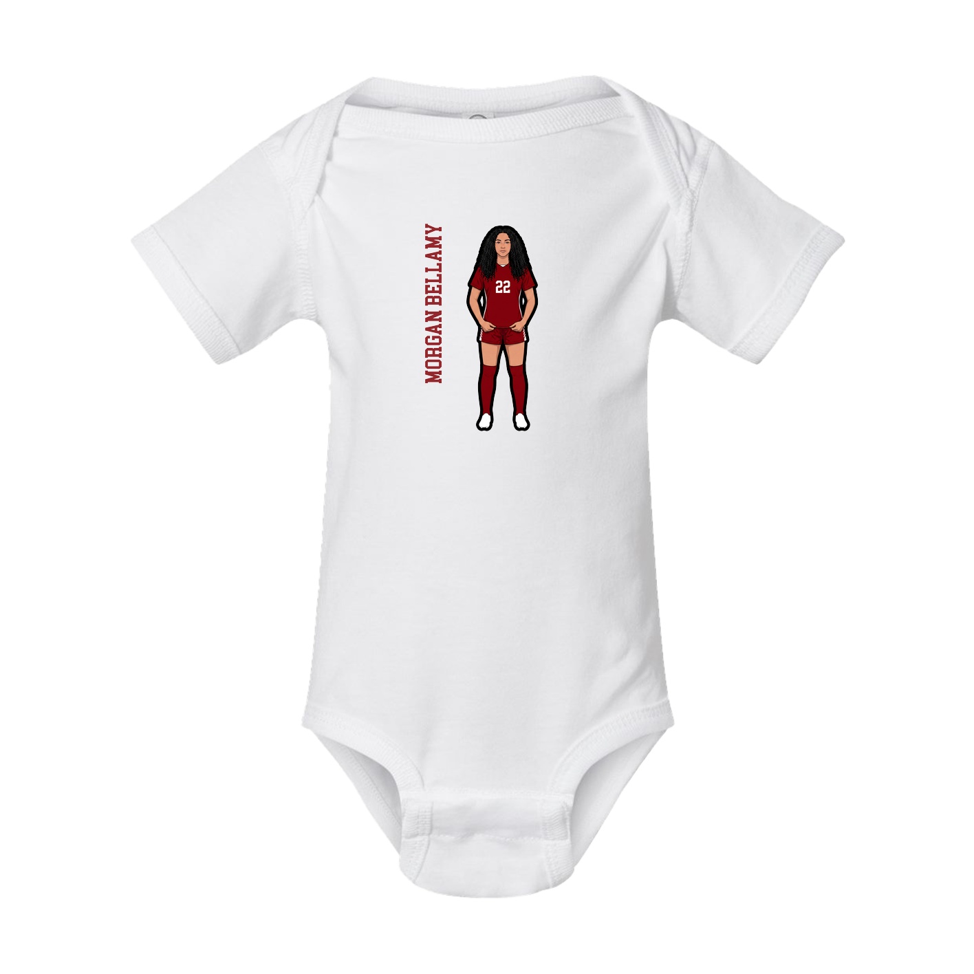 Baby Onesie — Name Vertical in White