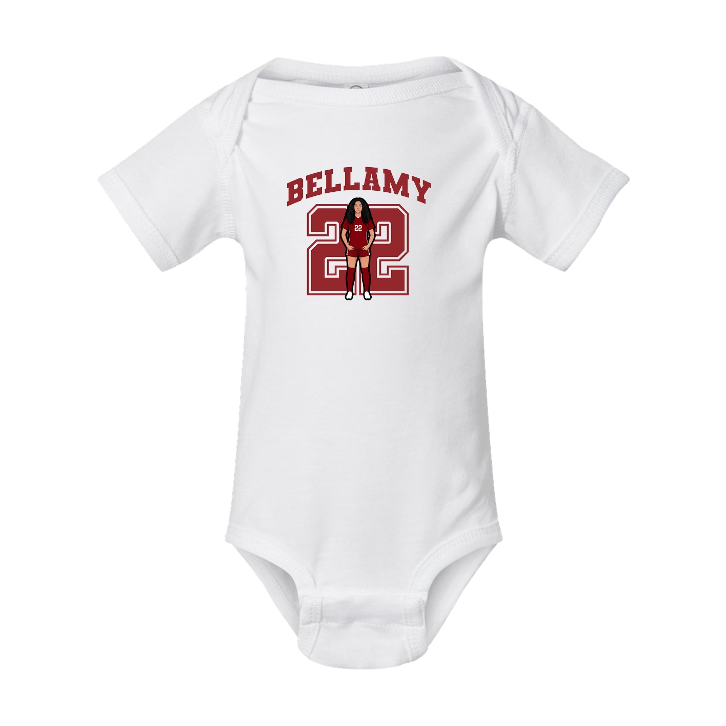 Baby Onesie — Number in White