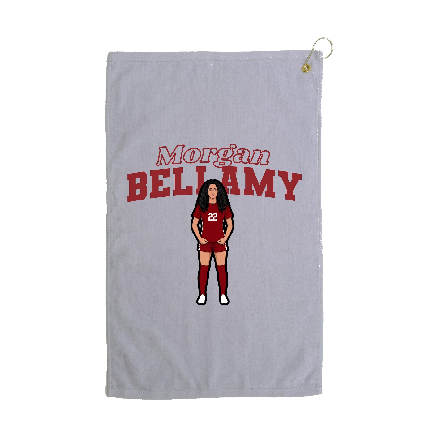 Golf Towel — Name Arch in Grey