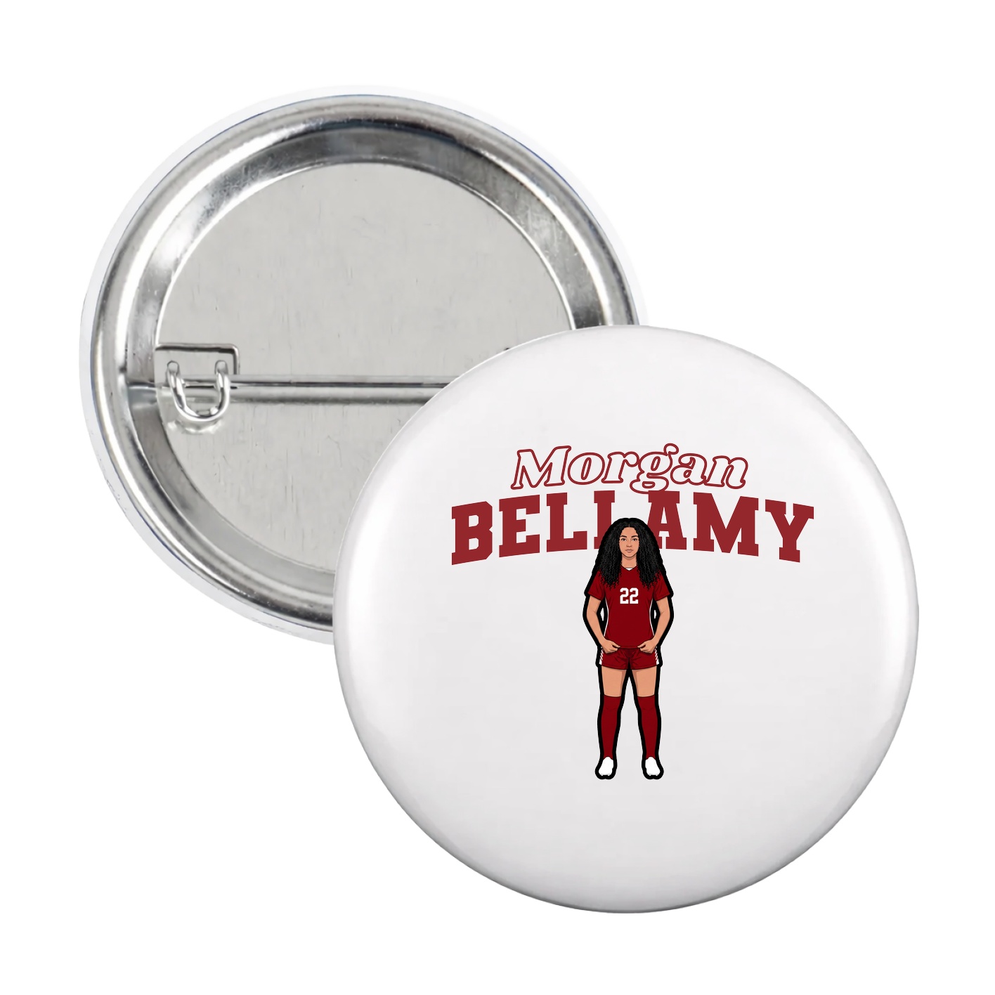 Game Day Button — Name Arch in White