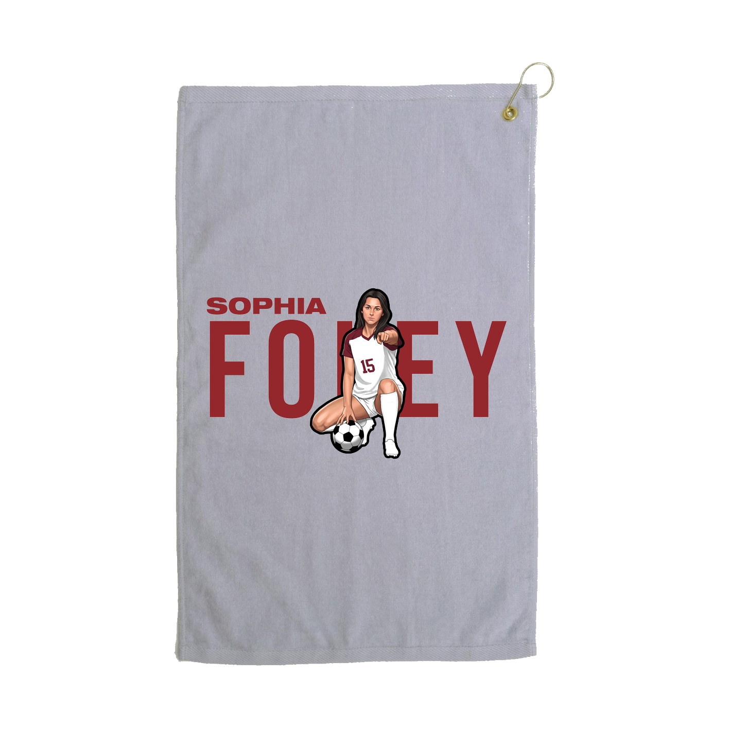 Golf Towel — Player Name in Grey