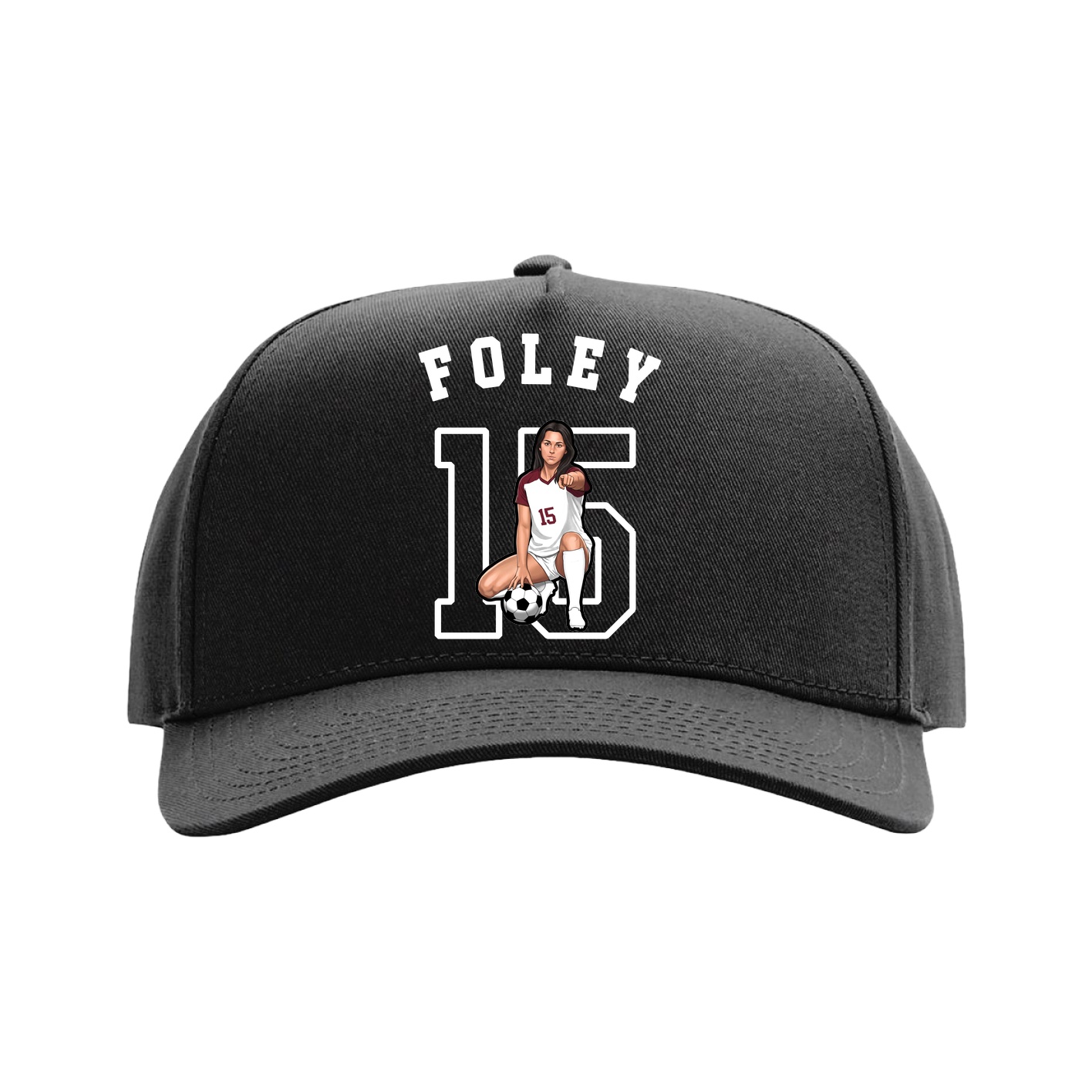 Full Fabric Five-Panel Champ Cap — Shirsey Arch in Black