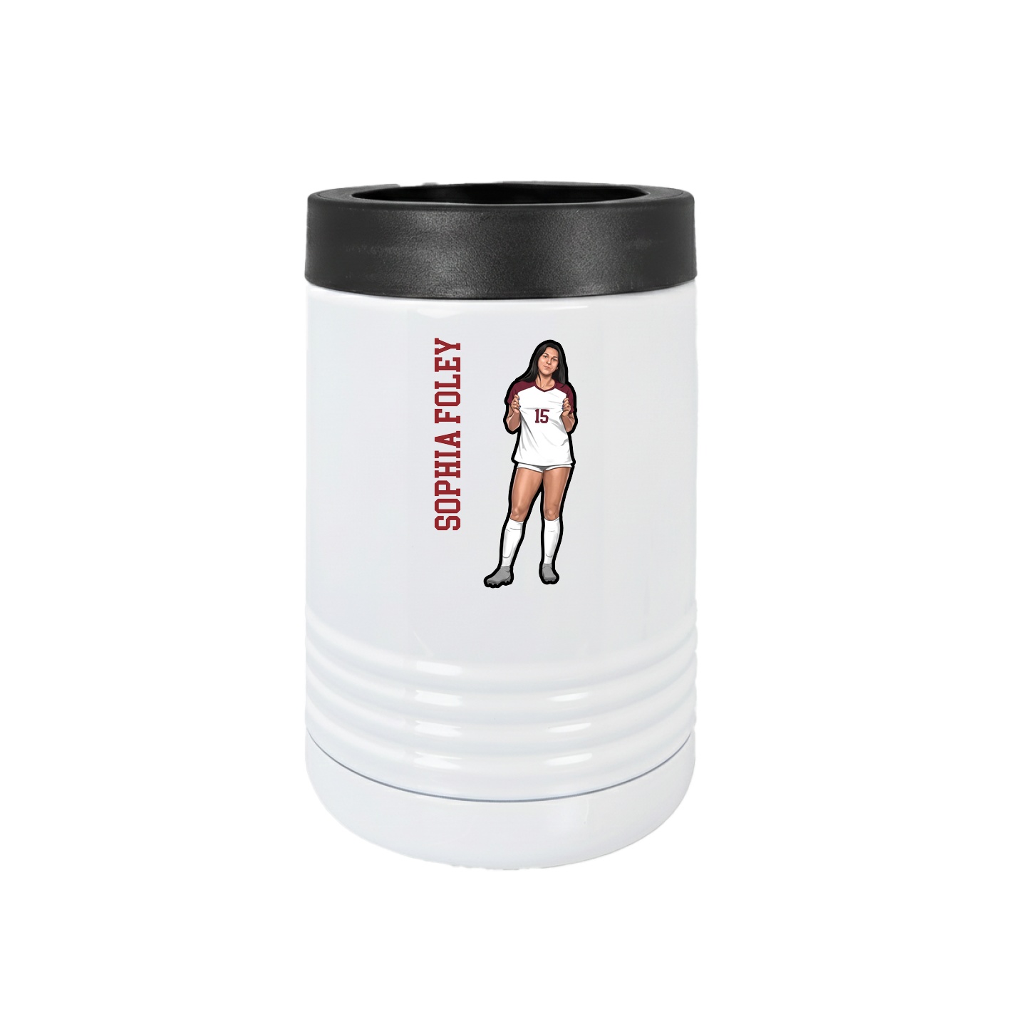 Beverage Holder — Name Vertical in White