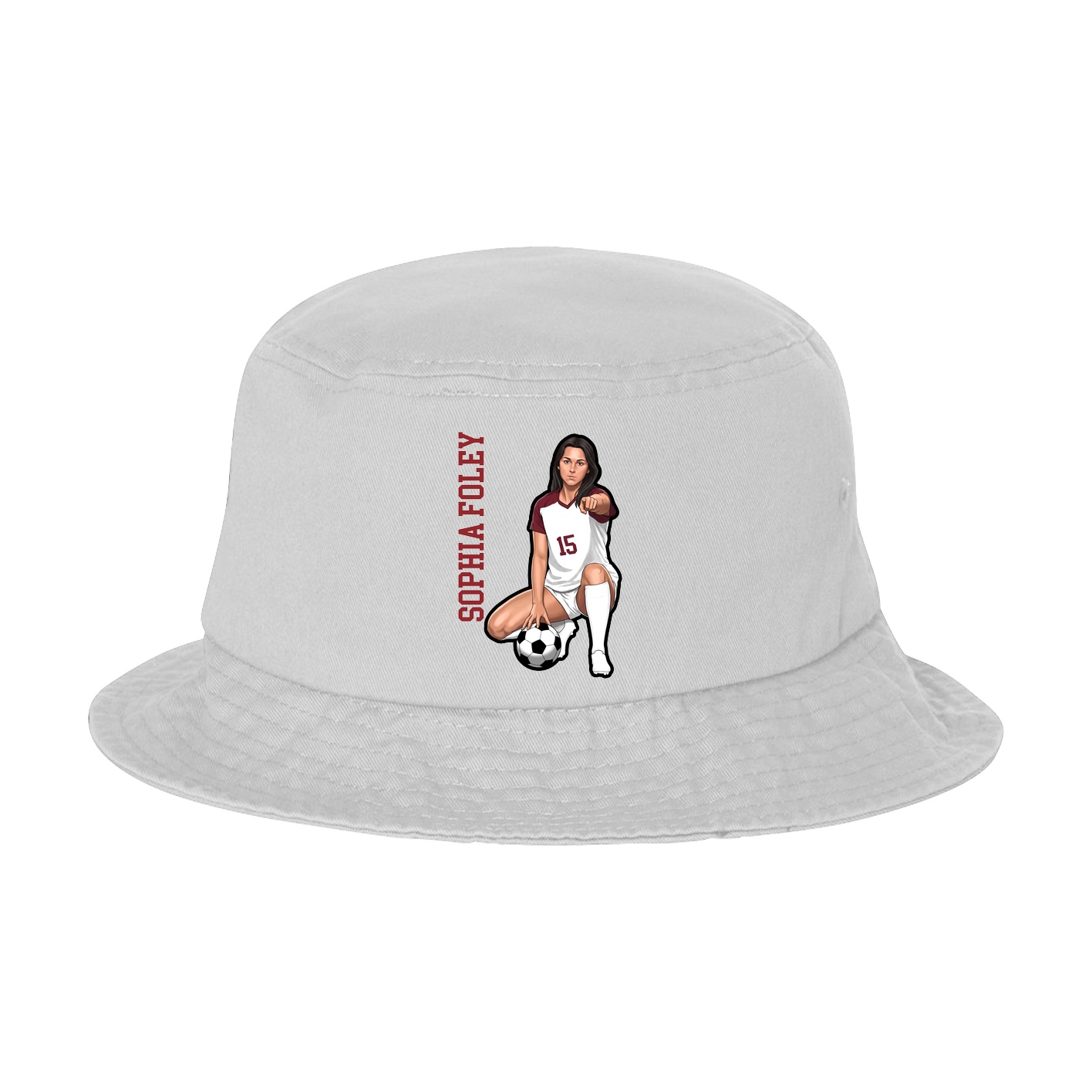 Bucket Cap — Name Vertical in White