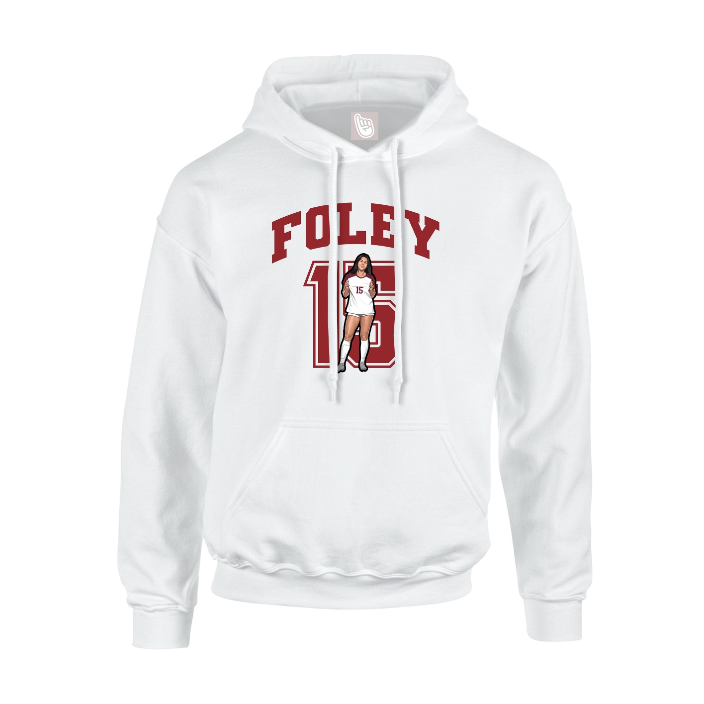 Youth Hoodie — Number in White
