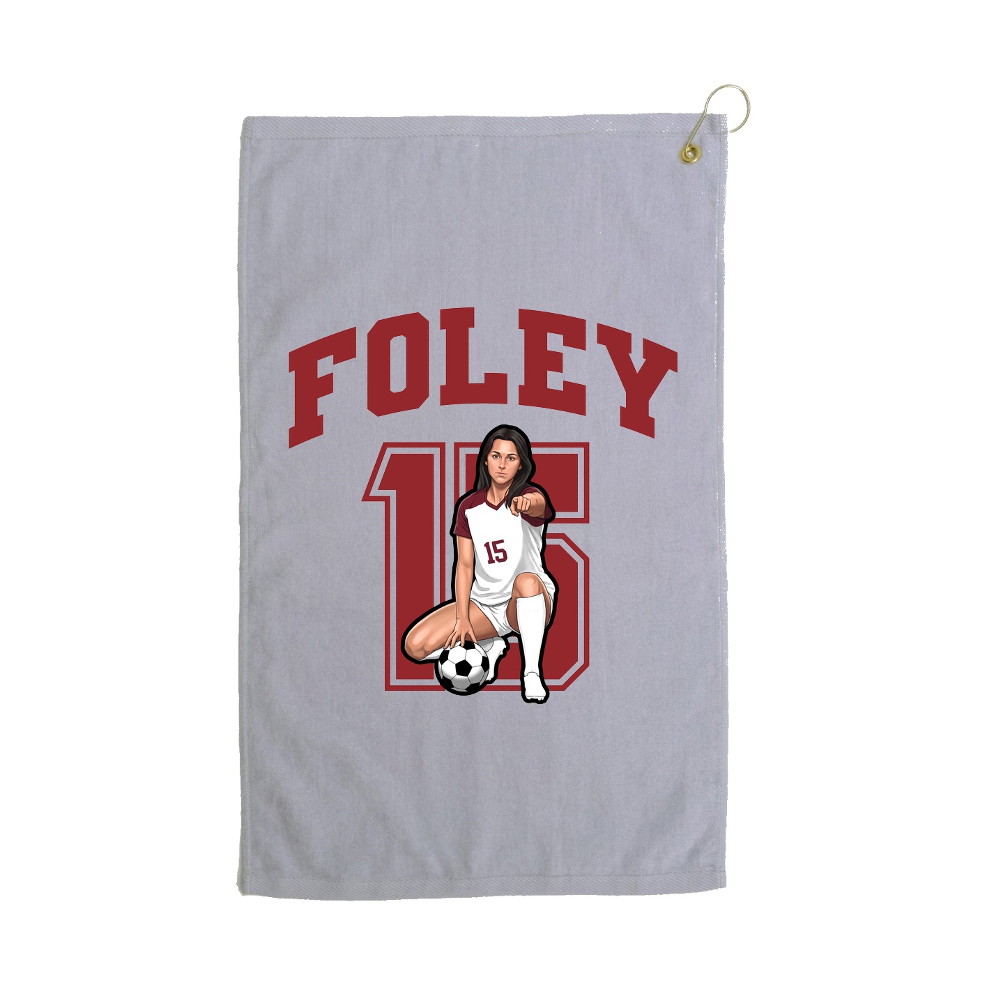 Golf Towel — Number in Grey
