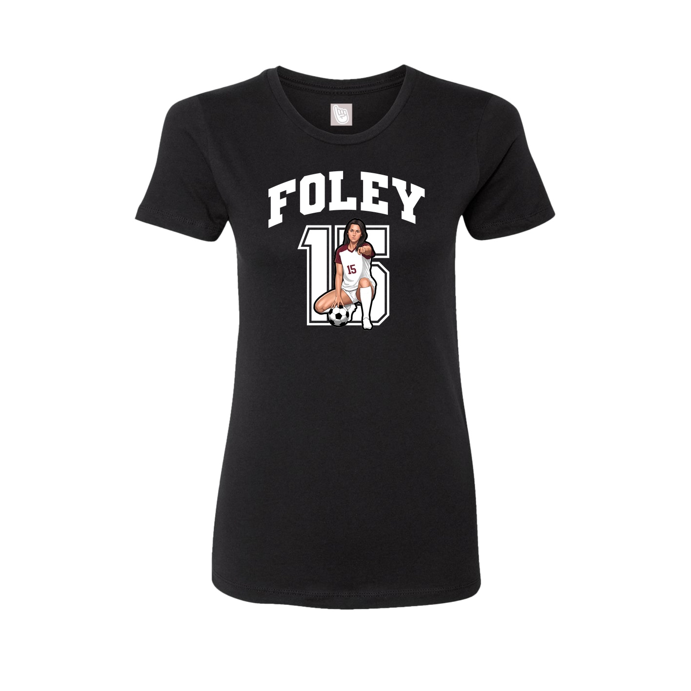 Fitted Women's Tee — Number in Black