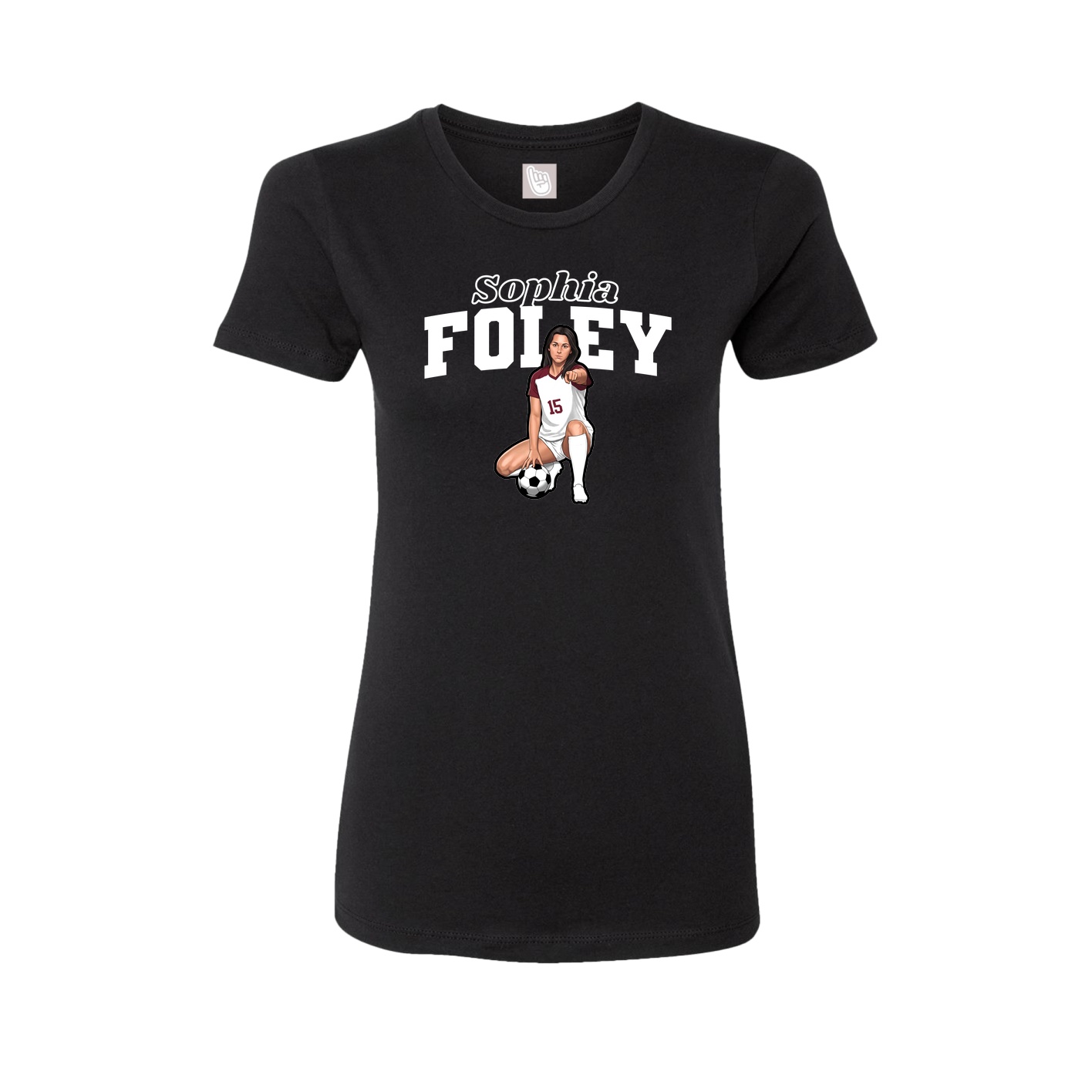 Fitted Women's Tee — Name Arch in Black