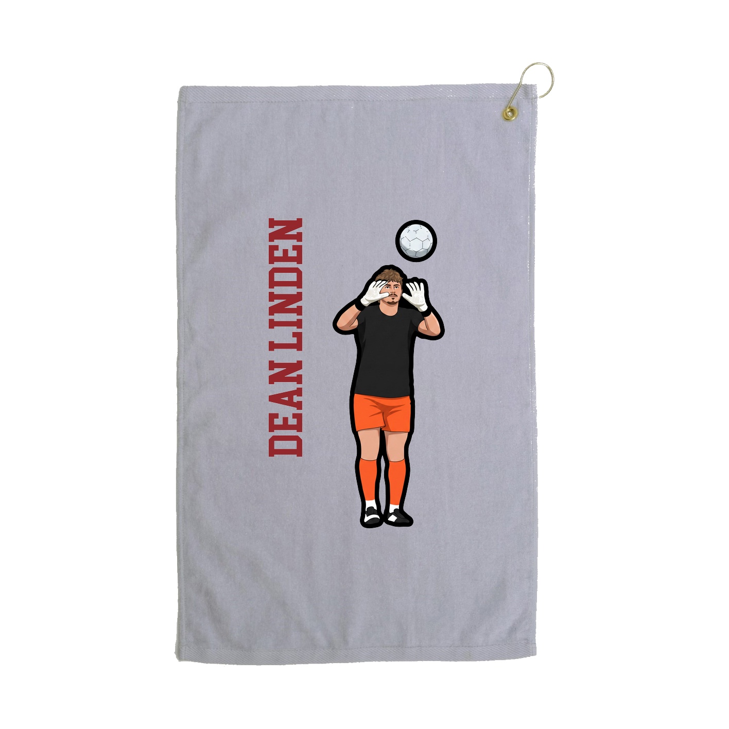 Golf Towel — Name Vertical in Grey