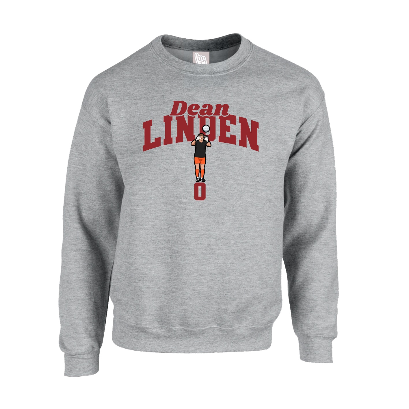 Fleece Crew — Signature Arch in Grey