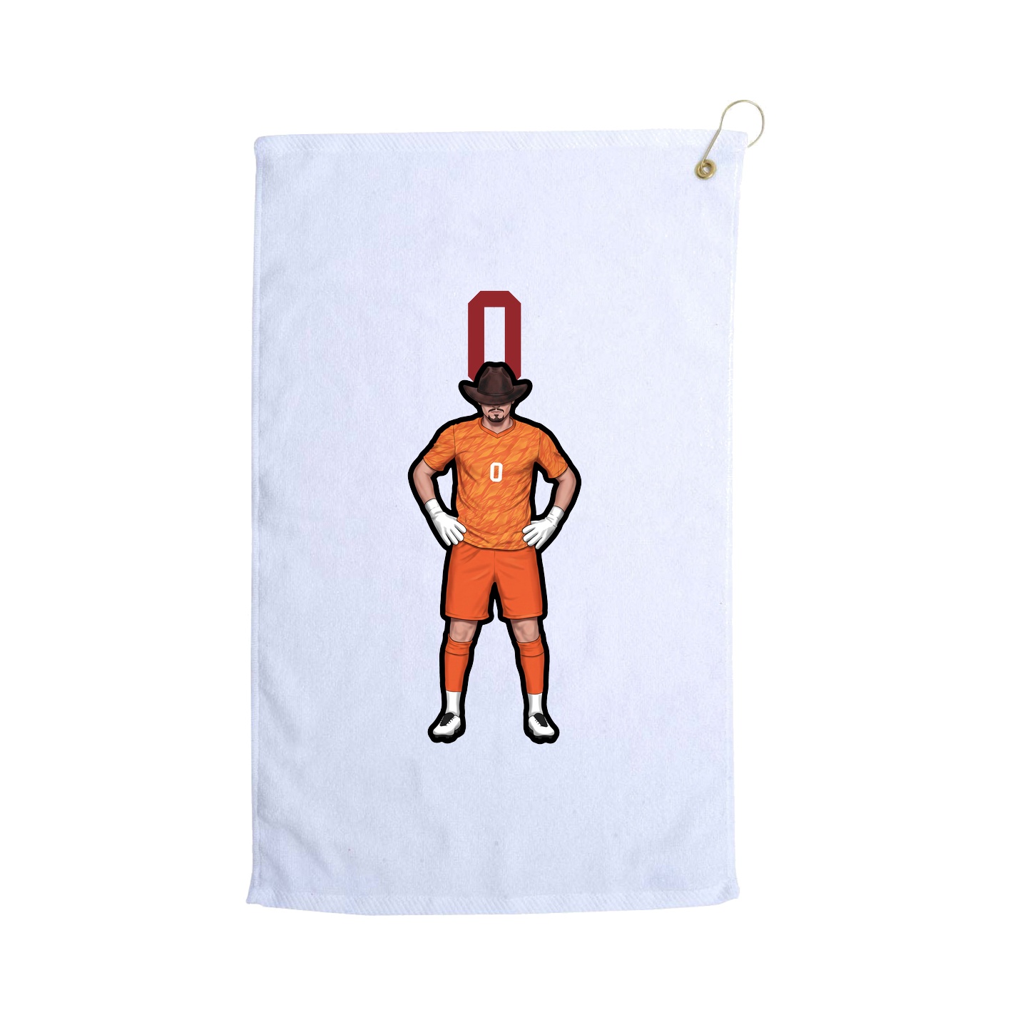 Golf Towel — Number Top in White