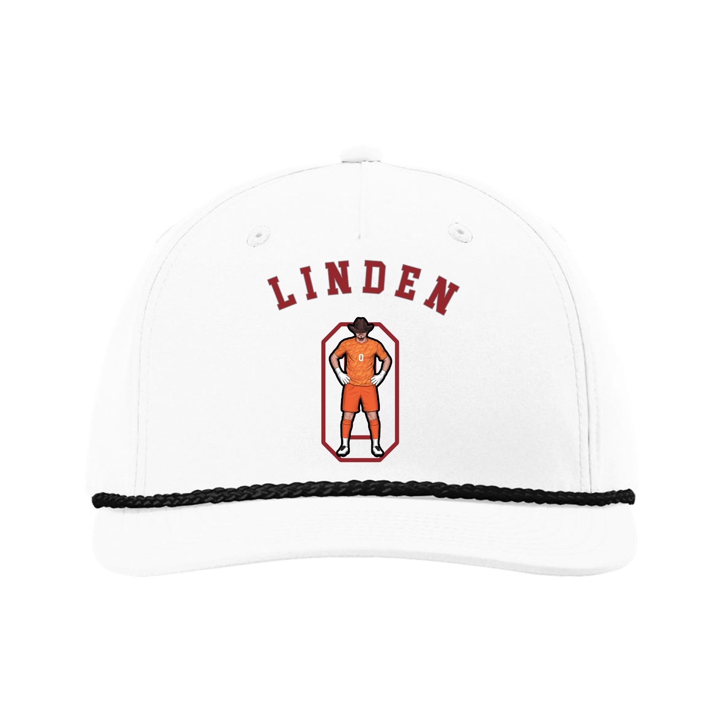Five-Panel Classic Rope Cap — Shirsey Arch in White