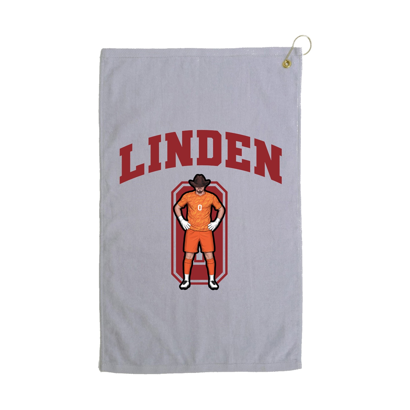 Golf Towel — Number in Grey