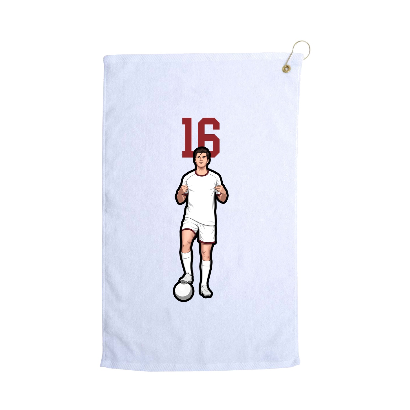 Golf Towel — Number Top in White
