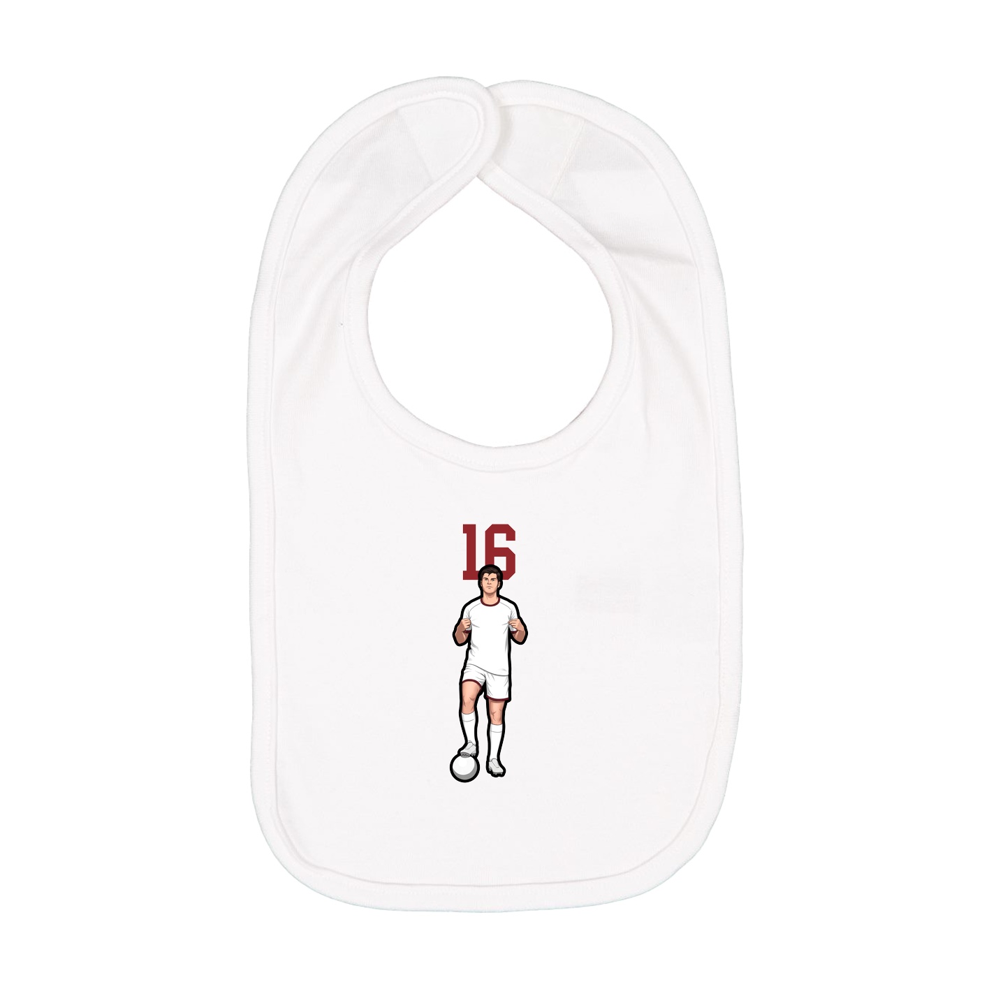 Infant Bib — Number Top in White