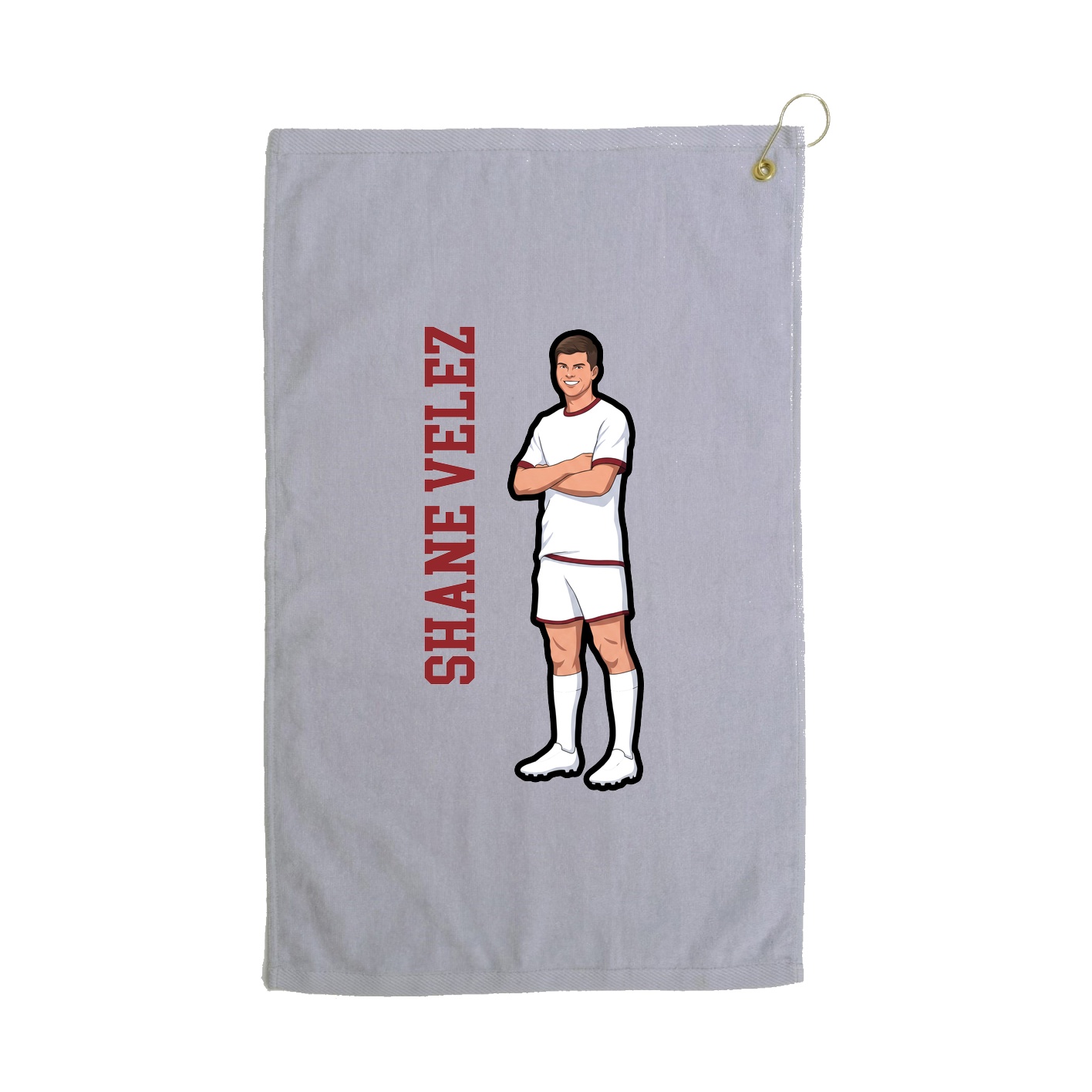 Golf Towel — Name Vertical in Grey