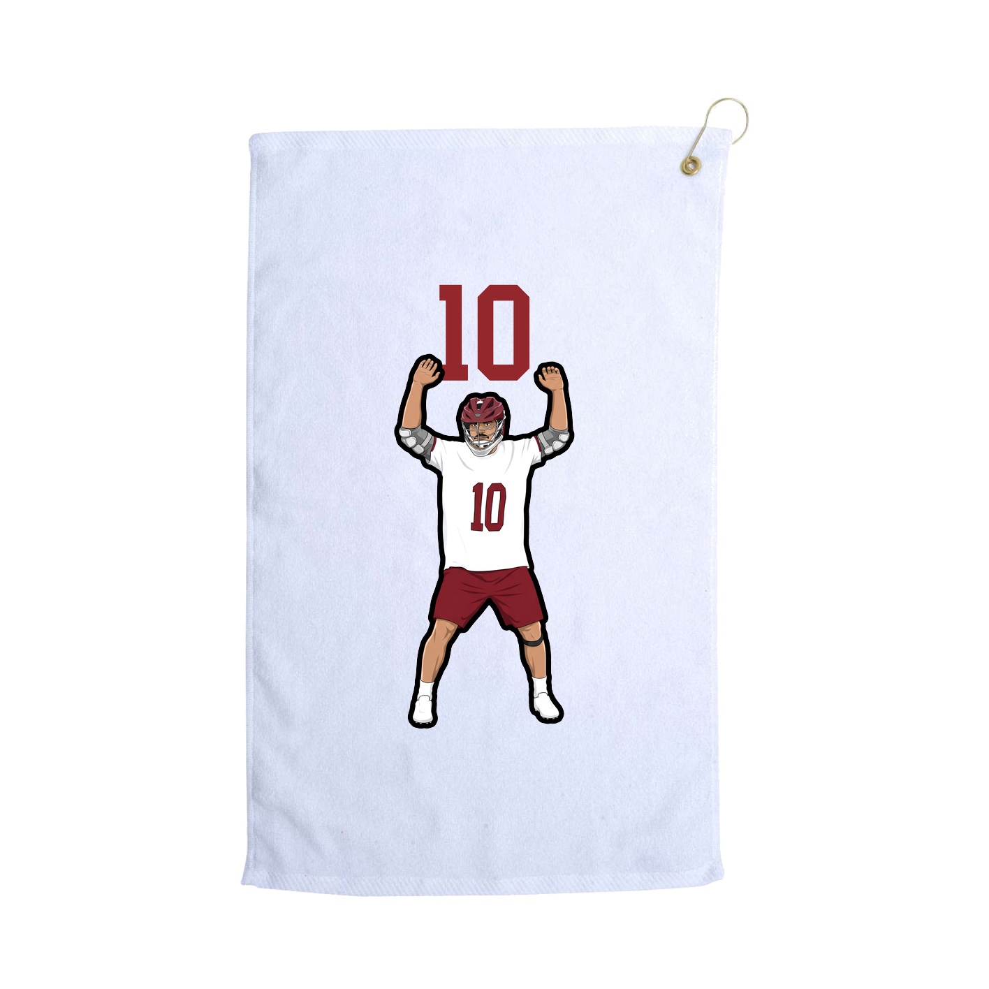 Golf Towel — Number Top in White
