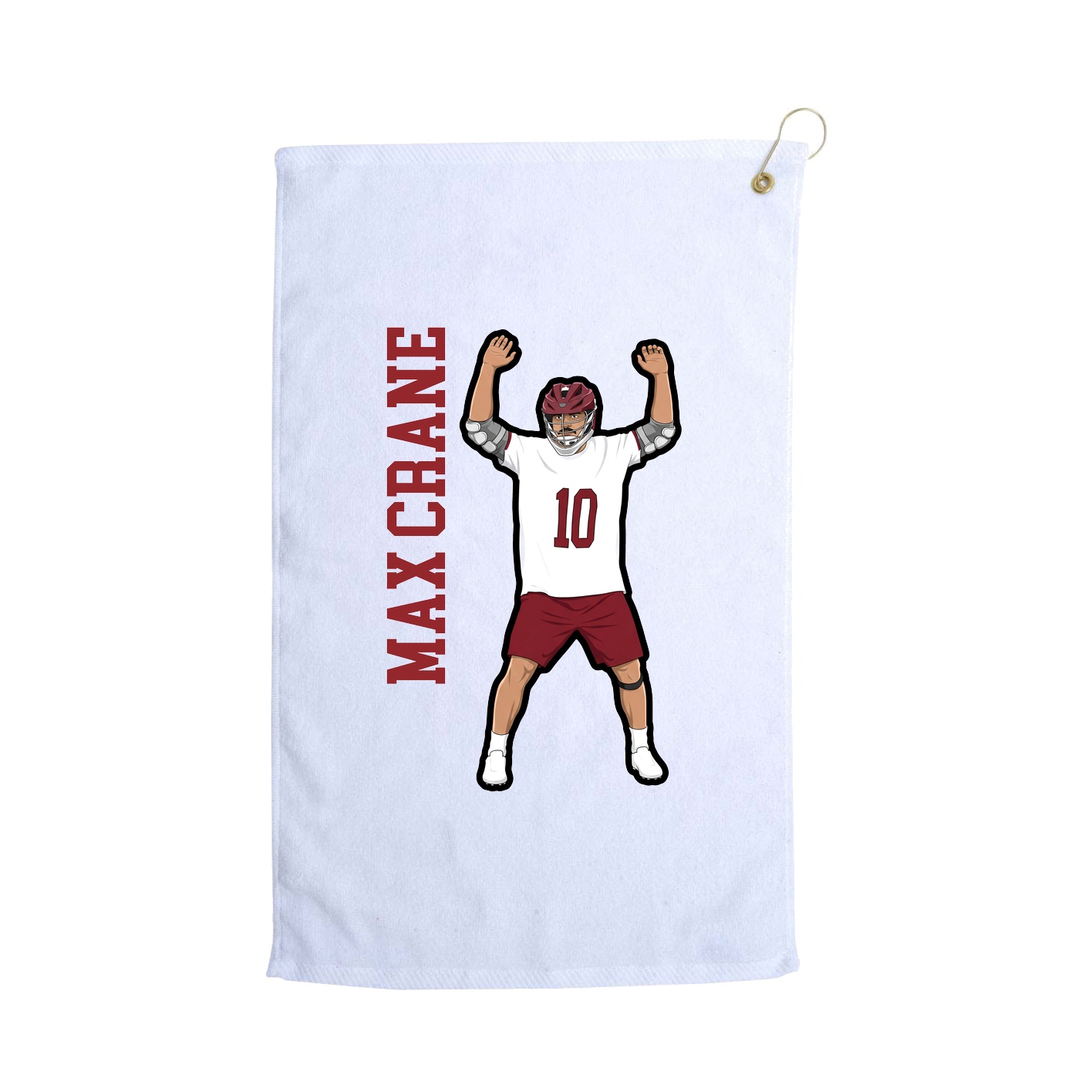 Golf Towel — Name Vertical in White