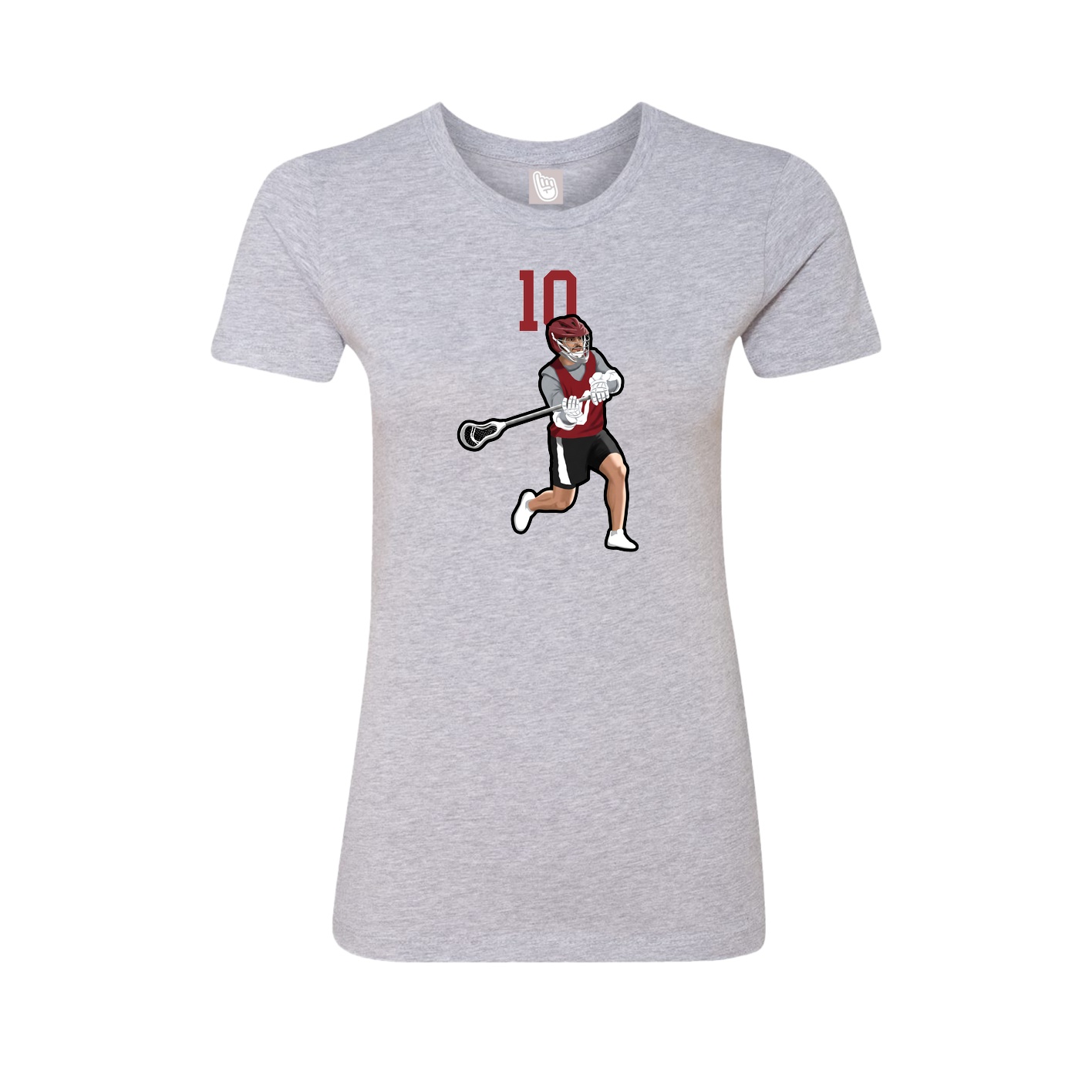 Fitted Women's Tee — Number Top in Grey