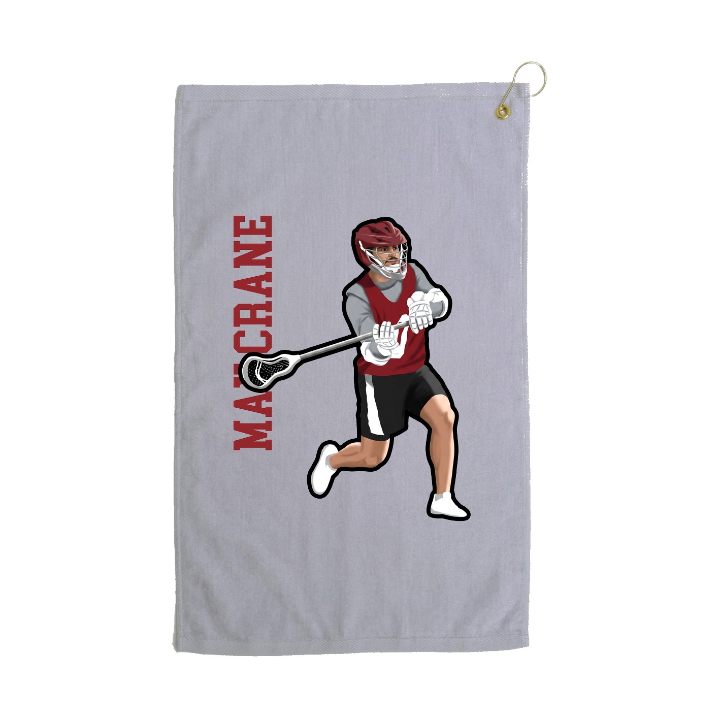 Golf Towel — Name Vertical in Grey
