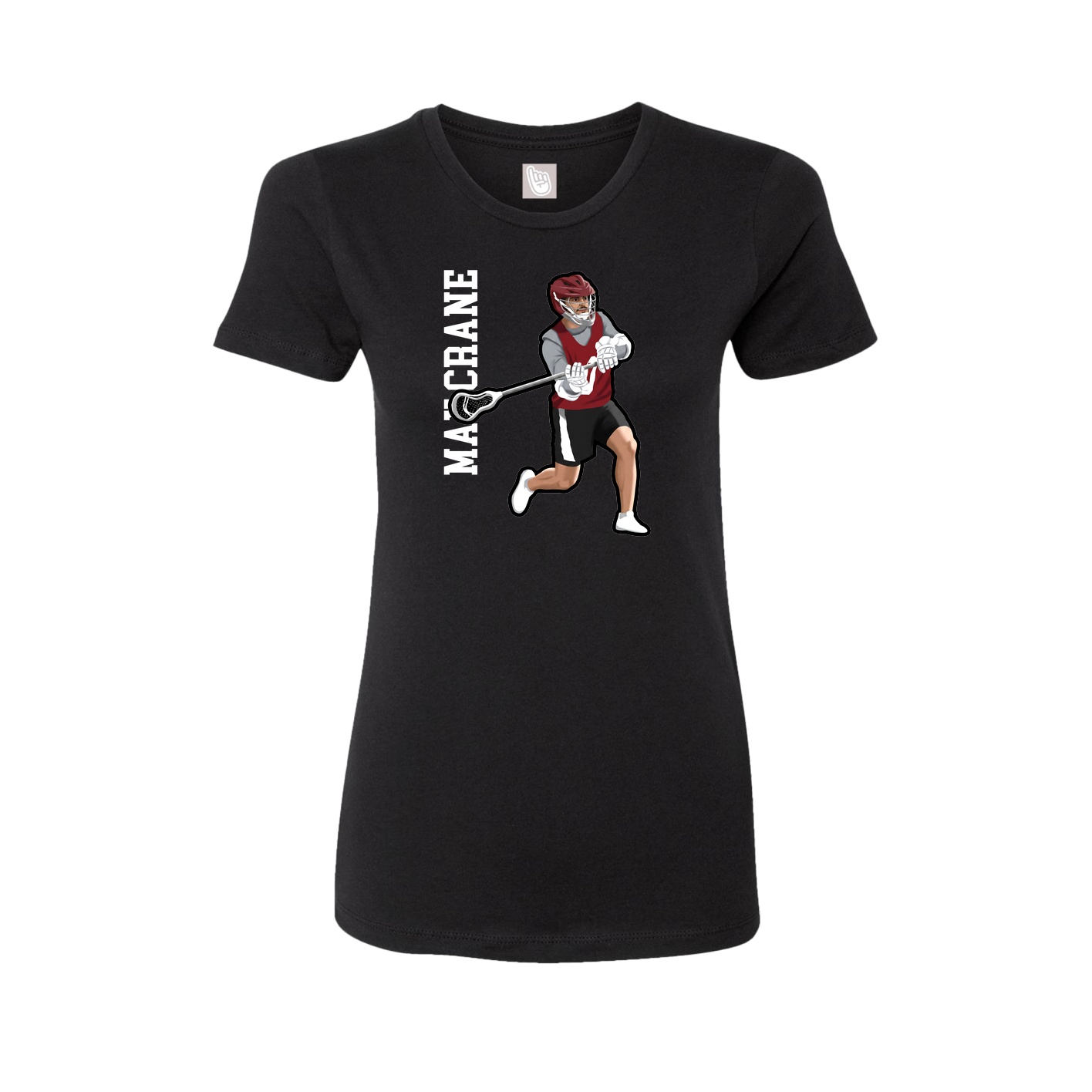 Fitted Women's Tee — Name Vertical in Black