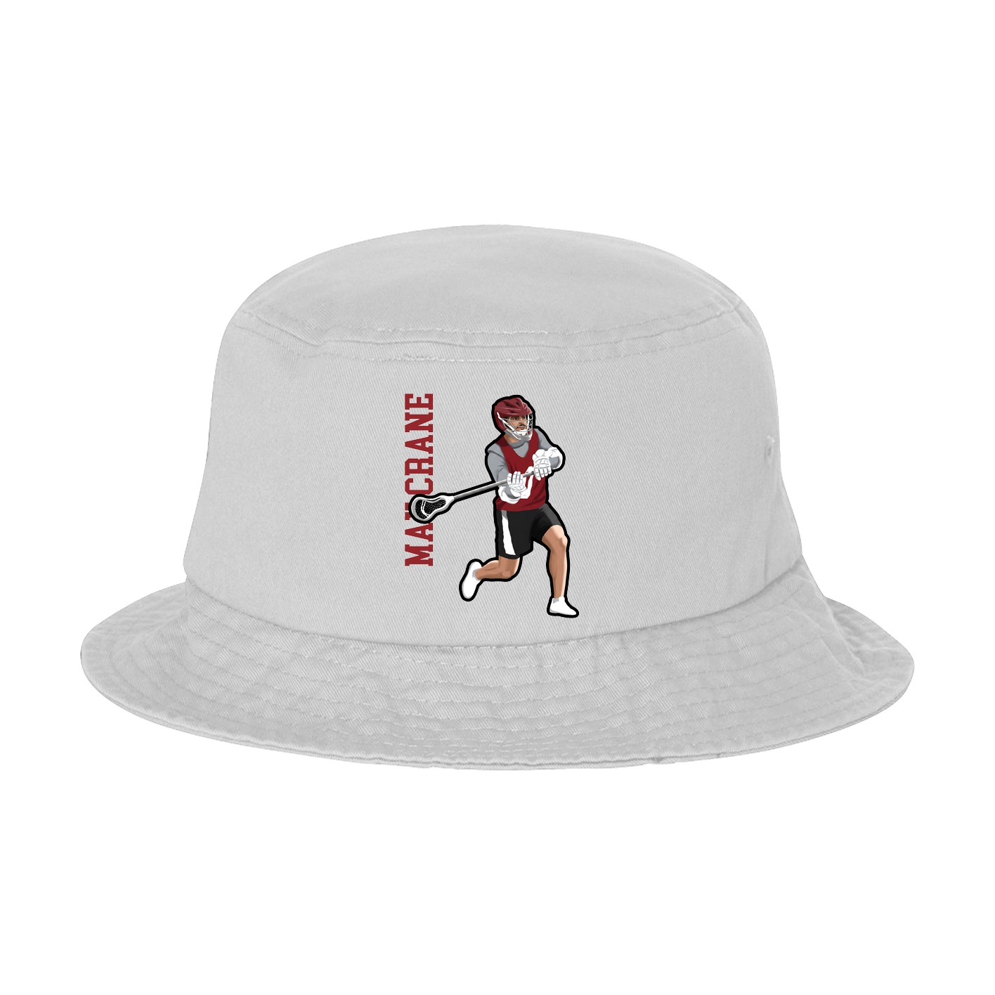 Bucket Cap — Name Vertical in White
