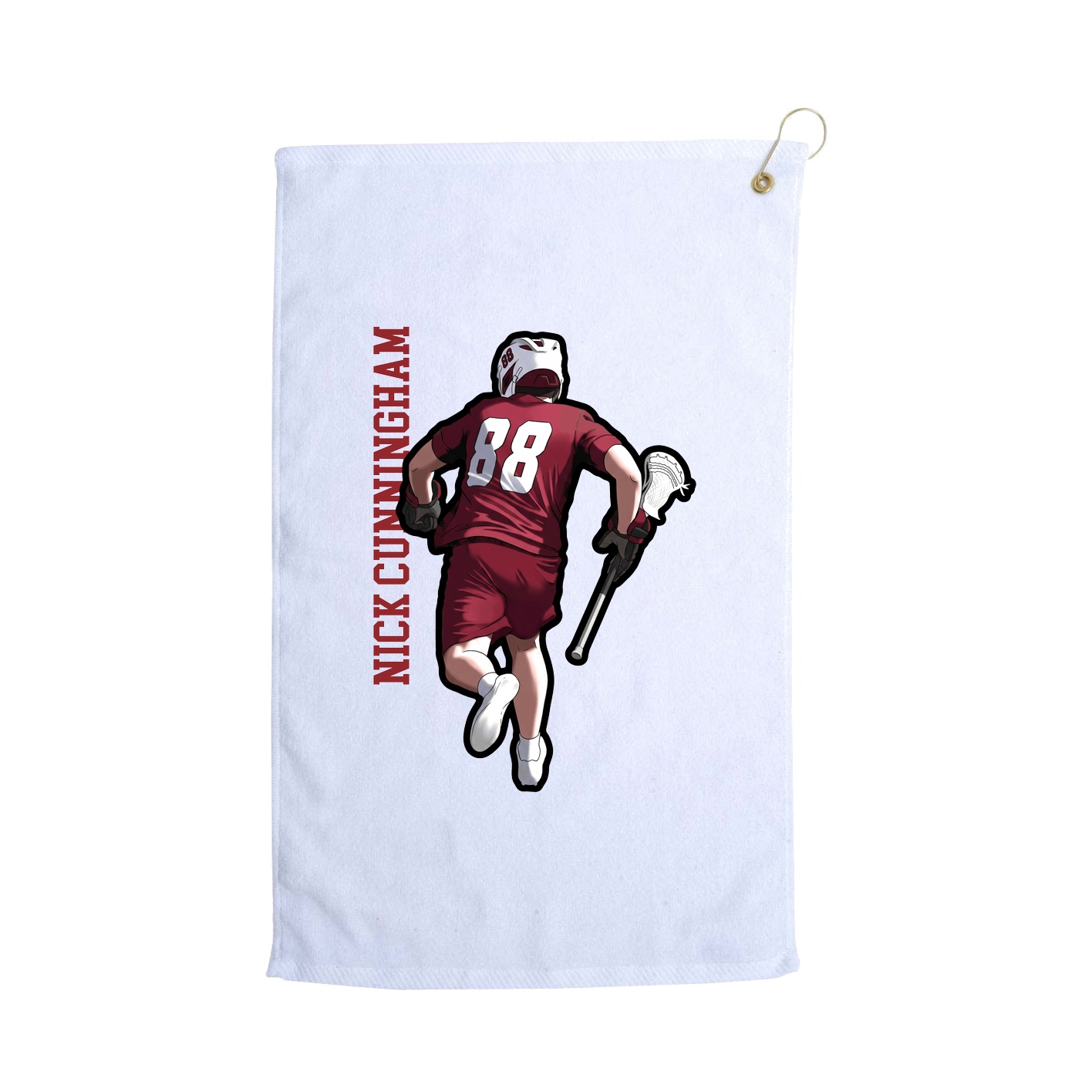Golf Towel — Name Vertical in White