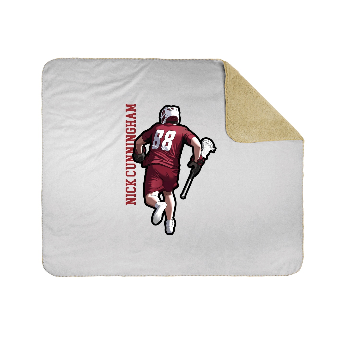 Throw Blanket — Name Vertical in White