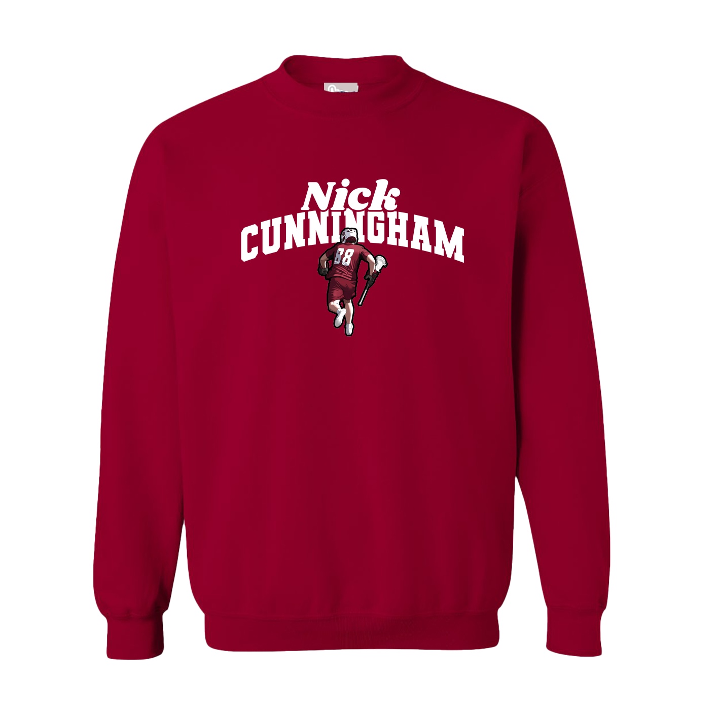 Fleece Crew — Signature Arch in Cardinal