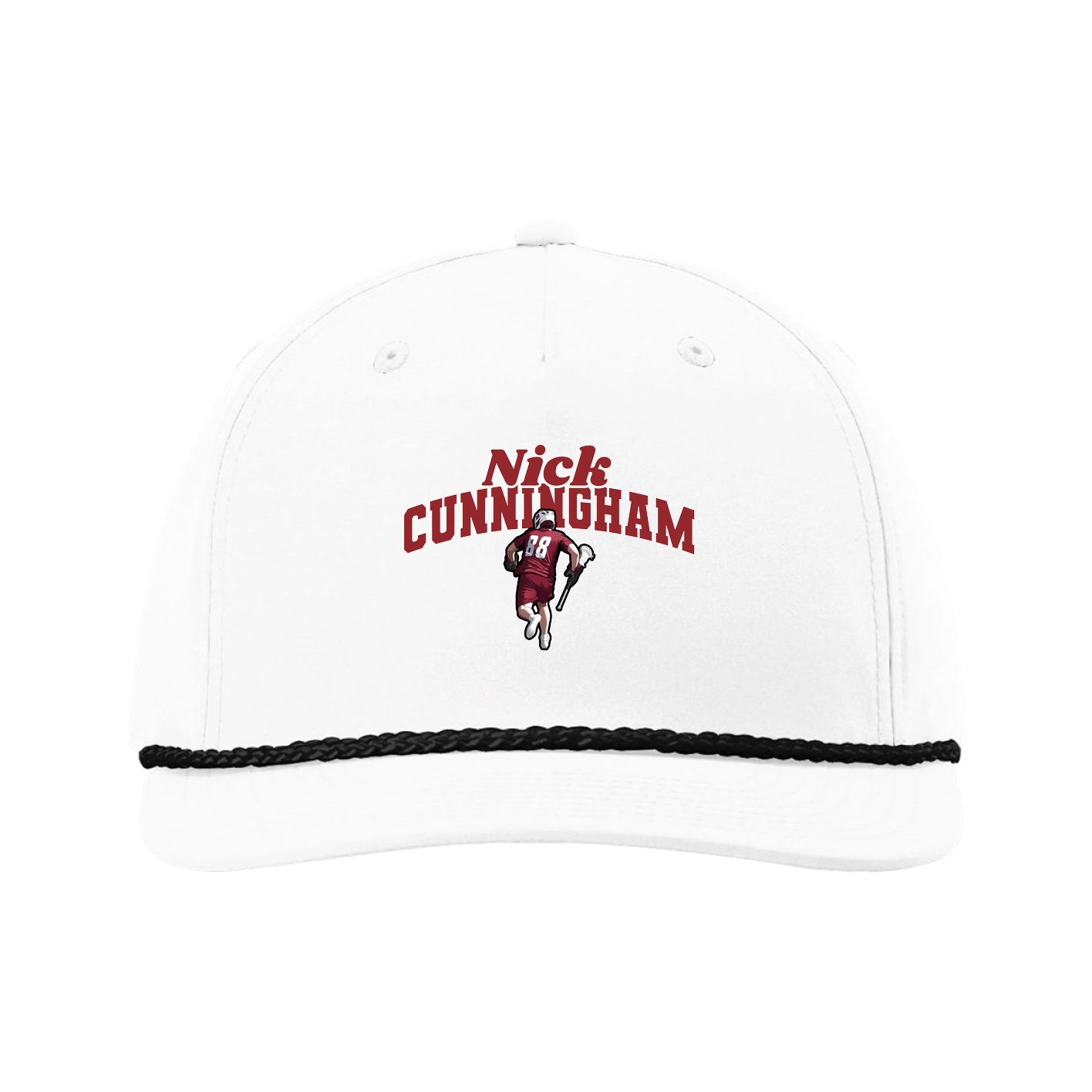 Five-Panel Classic Rope Cap — Signature Arch in White