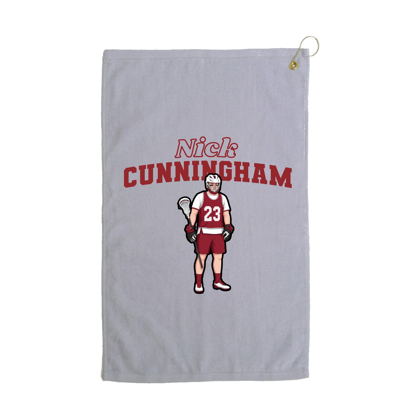 Golf Towel — Name Arch in Grey