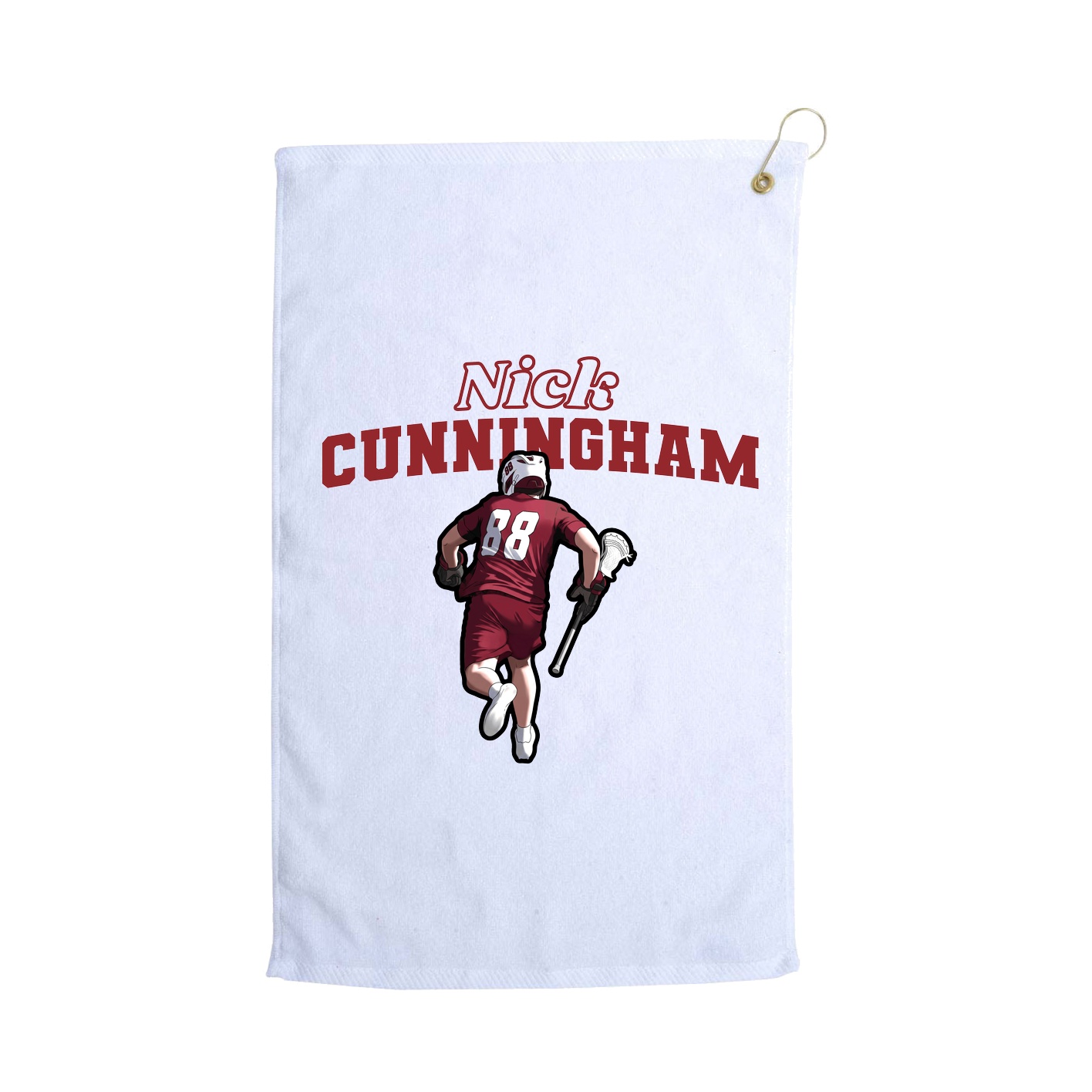 Golf Towel — Name Arch in White