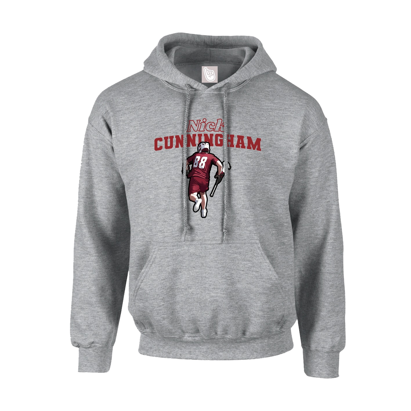 Youth Hoodie — Name Arch in Grey